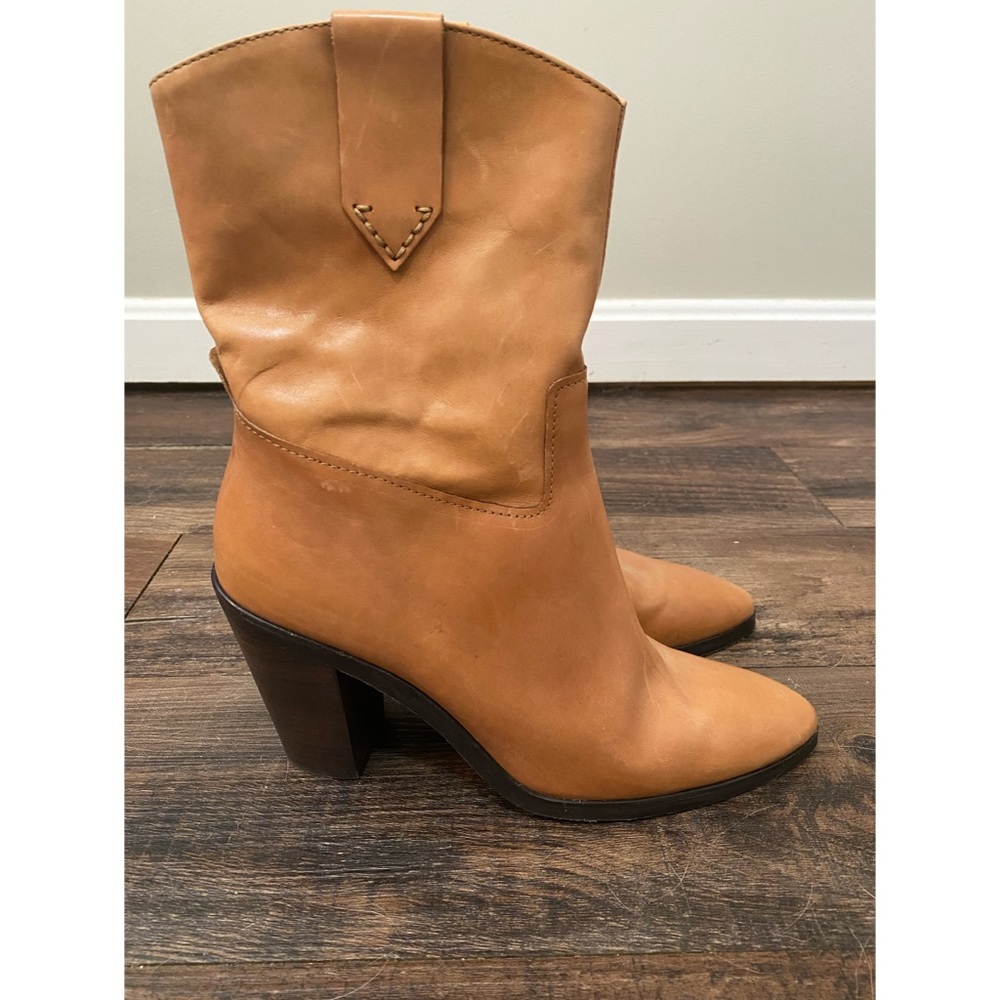 MANGO brown leather cowboy boots Size US 9 EU 40